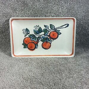 Threshold Serving Tray Cream Orange Fruit Bamboo Melamine Cottagecore Small